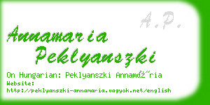 annamaria peklyanszki business card